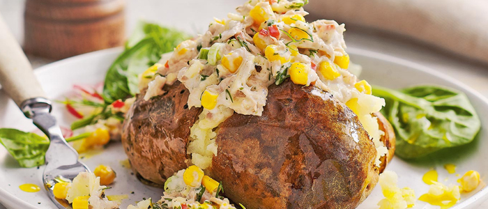 Baked Potato With Salad & Cheese 